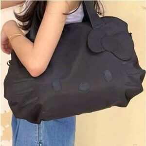 Hello Kitty Duffle Bag Black on Black, Hello Kitty Bag, Hello Kitty Travel Bag